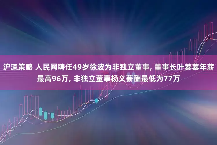 沪深策略 人民网聘任49岁徐波为非独立董事, 董事长叶蓁蓁年薪最高96万, 非独立董事杨义薪酬最低为77万